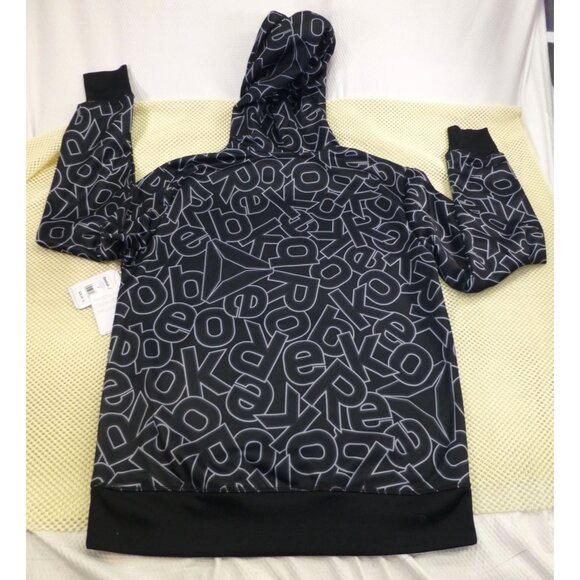 Reebok Delta AOP Pullover Hoodie Black Print Small Moisture Management Classic S - Picture 2 of 11